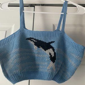 Whale Crocheted Crop Top